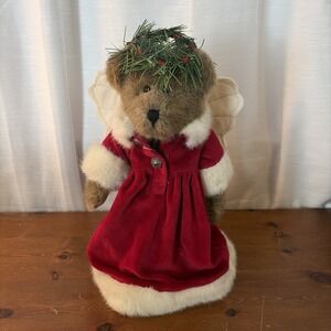 VTG BOYDS BEAR HOLLY BEARY ANGEL CHRISTMAS TREE TOPPER-HOLIDAY-RUSTIC-COUNTRY